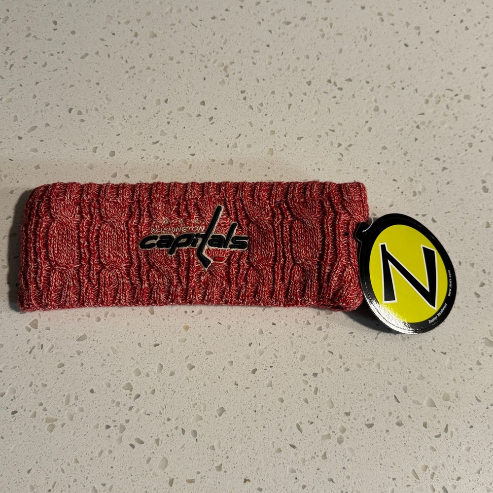 Zephyr Washington Capitals NHL Red Marl Cable Knit Headband New With Tags